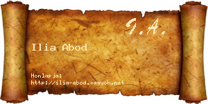 Ilia Abod névjegykártya
